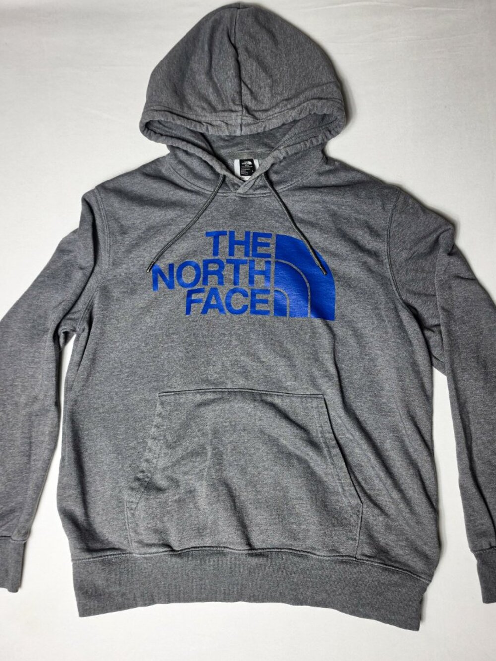 The Northface Mens Half Dome Pullover Hoodie Gray Blue Logo Large